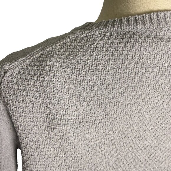 J. Jill Chenille Cable Knit Sweater, Sz Large, Light Gray, Casual Soft Pullover - Picture 8 of 12